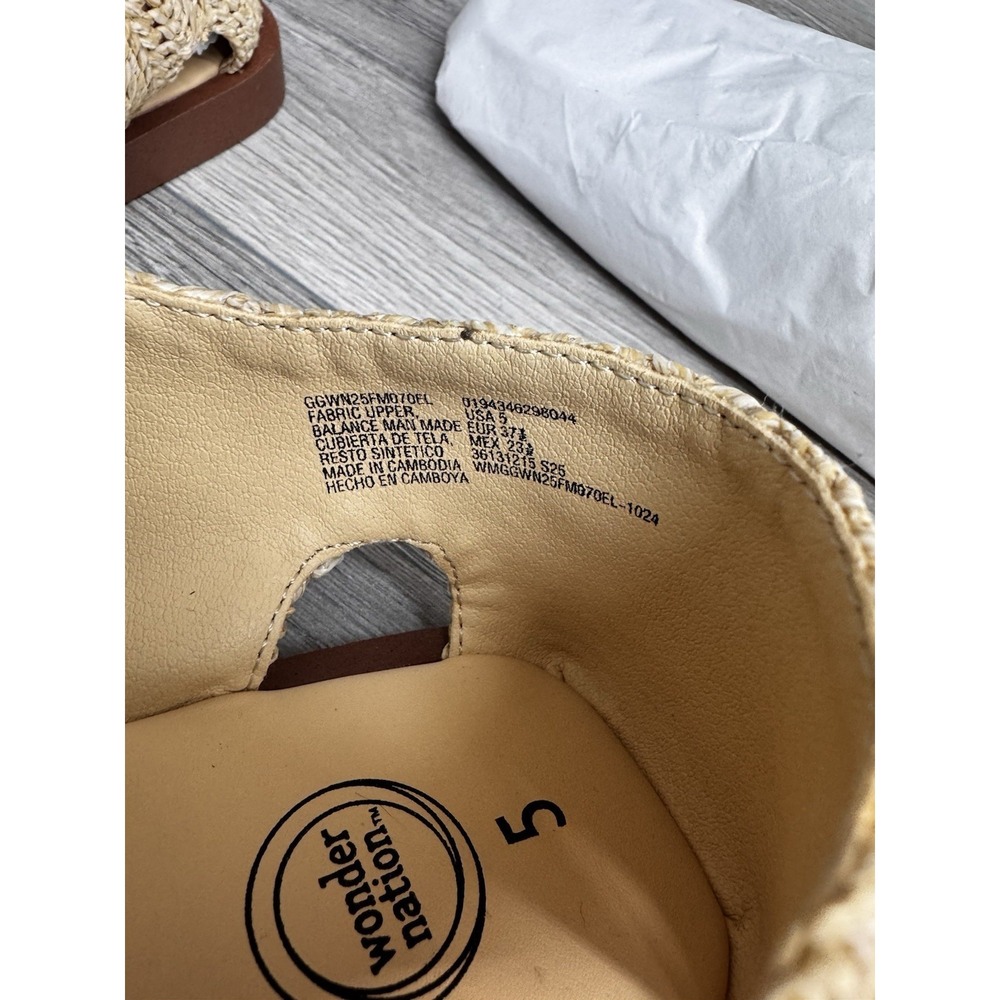 Wonder Nation Fisherman Sandals Natural Womens Size 5 NEW Summer Casual - Picture 6 of 8